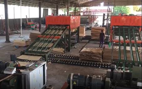 Rubber wood peeling in Malaysia